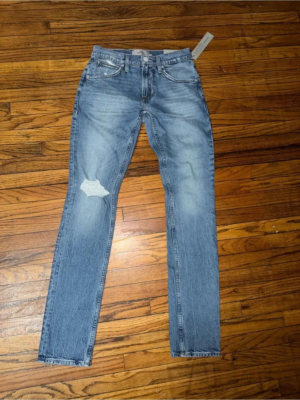 NWT Hudson Blake Slim Straight Jeans Men’s 28 Blue Fade Distressed
